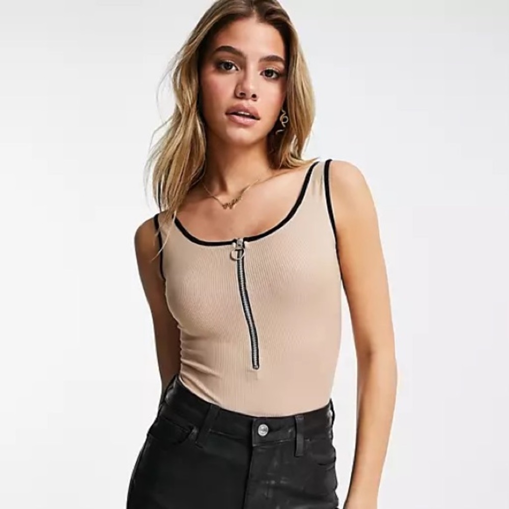 NWT Zip Detail Bodysuit